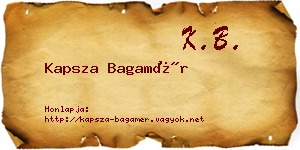 Kapsza Bagamér névjegykártya